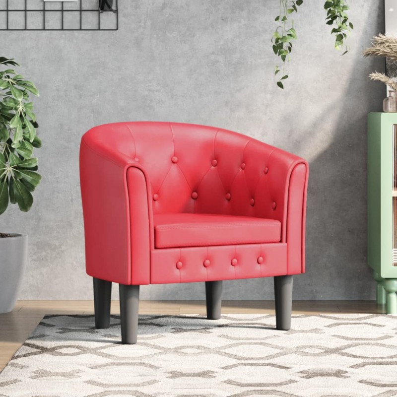 vidaXL Sillón cuero sintético rojo vidaXL Sillón cuero sintético rojo