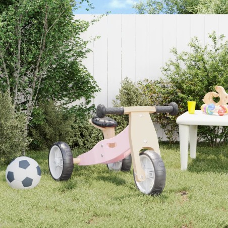 vidaXL Bicicleta de equilibrio para niños 2 en 1 rosa
