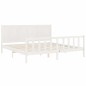 vidaXL Estructura cama de matrimonio con cabecero madera maciza blanco vidaXL Estructura cama de matrimonio con cabecero madera maciza blanco