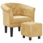 vidaXL Sillón con taburete cuero sintético dorado vidaXL Sillón con taburete cuero sintético dorado