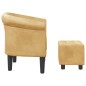 vidaXL Sillón con taburete cuero sintético dorado vidaXL Sillón con taburete cuero sintético dorado