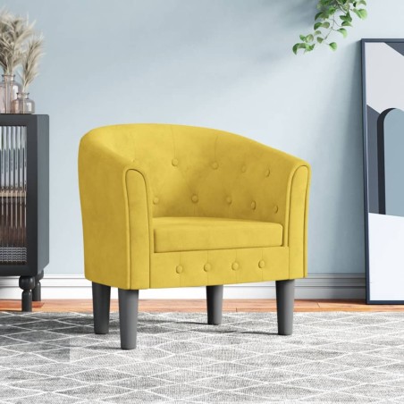 vidaXL Sillón de terciopelo amarillo
