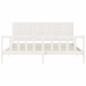 vidaXL Estructura cama de matrimonio con cabecero madera maciza blanco vidaXL Estructura cama de matrimonio con cabecero madera maciza blanco