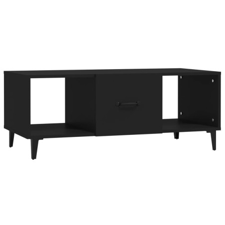 vidaXL Mesa de centro madera contrachapada negro 102x50x40 cm