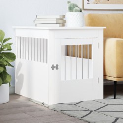 vidaXL Jaula para perros madera de ingeniería blanco 64,5x80x71 cm