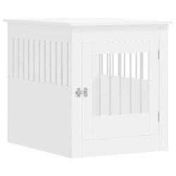 vidaXL Jaula para perros madera de ingeniería blanco 64,5x80x71 cm