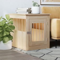 vidaXL Jaula para perros madera de ingeniería roble Sonoma 55x75x65 cm