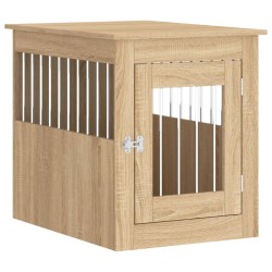 vidaXL Jaula para perros madera de ingeniería roble Sonoma 55x75x65 cm