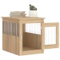 vidaXL Jaula para perros madera de ingeniería roble Sonoma 55x75x65 cm