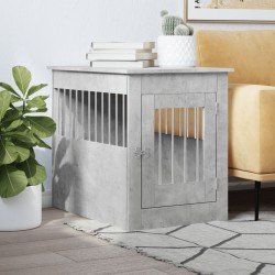 vidaXL Jaula para perros madera ingeniería gris hormigón 55x80x68 cm