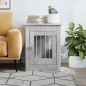 vidaXL Jaula para perros madera ingeniería gris hormigón 55x80x68 cm