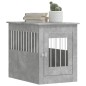 vidaXL Jaula para perros madera ingeniería gris hormigón 55x80x68 cm