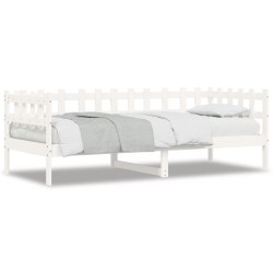 vidaXL Sofá cama madera maciza de pino blanco 80x200 cm