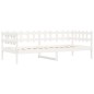 vidaXL Sofá cama madera maciza de pino blanco 80x200 cm