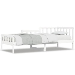 vidaXL Sofá cama madera maciza de pino blanco 80x200 cm