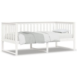 vidaXL Sofá cama de madera maciza de pino blanco 100x200 cm