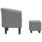 vidaXL Sillón con taburete tela gris claro vidaXL Sillón con taburete tela gris claro