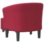 vidaXL Sillón con taburete tela rojo tinto