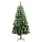 vidaXL Árbol Navidad artificial con bisagras 150 LED y bolas 120 cm vidaXL Árbol Navidad artificial con bisagras 150 LED y bolas 120 cm