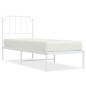 vidaXL Estructura de cama de metal con cabecero blanco 75x190 cm vidaXL Estructura de cama de metal con cabecero blanco 75x190 cm