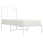 vidaXL Estructura de cama de metal con cabecero blanco 75x190 cm vidaXL Estructura de cama de metal con cabecero blanco 75x190 cm