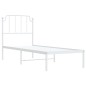 vidaXL Estructura de cama de metal con cabecero blanco 75x190 cm vidaXL Estructura de cama de metal con cabecero blanco 75x190 cm
