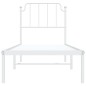 vidaXL Estructura de cama de metal con cabecero blanco 75x190 cm vidaXL Estructura de cama de metal con cabecero blanco 75x190 cm