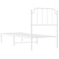 vidaXL Estructura de cama de metal con cabecero blanco 75x190 cm vidaXL Estructura de cama de metal con cabecero blanco 75x190 cm