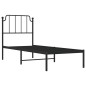 vidaXL Estructura de cama con cabecero metal negro 75x190 cm