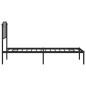 vidaXL Estructura de cama con cabecero metal negro 75x190 cm