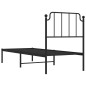vidaXL Estructura de cama con cabecero metal negro 75x190 cm