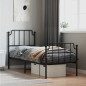 vidaXL Estructura de cama con cabecero y estribo metal negro 80x200 cm