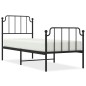 vidaXL Estructura de cama con cabecero y estribo metal negro 80x200 cm