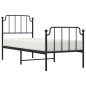 vidaXL Estructura de cama con cabecero y estribo metal negro 80x200 cm