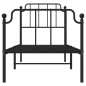 vidaXL Estructura de cama con cabecero y estribo metal negro 80x200 cm