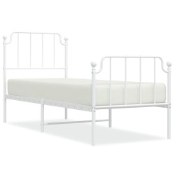 vidaXL Estructura cama metal con cabecero y pie cama blanca 80x200 cm