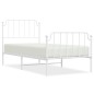 vidaXL Estructura cama metal con cabecero y pie cama blanca 90x200 cm vidaXL Estructura cama metal con cabecero y pie cama blanca 90x200 cm
