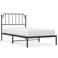 vidaXL Estructura de cama con cabecero metal negro 100x200 cm