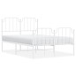 vidaXL Estructura cama metal con cabecero y estribo blanco 120x190 cm vidaXL Estructura cama metal con cabecero y estribo blanco 120x190 cm