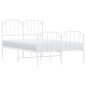 vidaXL Estructura cama metal con cabecero y estribo blanco 120x190 cm vidaXL Estructura cama metal con cabecero y estribo blanco 120x190 cm