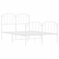 vidaXL Estructura cama metal con cabecero y estribo blanco 120x190 cm vidaXL Estructura cama metal con cabecero y estribo blanco 120x190 cm