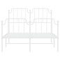 vidaXL Estructura cama metal con cabecero y estribo blanco 120x190 cm vidaXL Estructura cama metal con cabecero y estribo blanco 120x190 cm