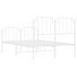 vidaXL Estructura cama metal con cabecero y estribo blanco 120x190 cm vidaXL Estructura cama metal con cabecero y estribo blanco 120x190 cm