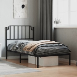 vidaXL Estructura de cama con cabecero metal negro 90x200 cm