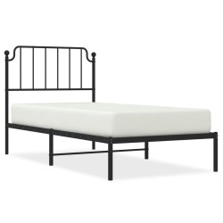 vidaXL Estructura de cama con cabecero metal negro 90x200 cm