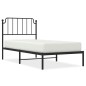 vidaXL Estructura de cama con cabecero metal negro 90x200 cm