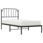 vidaXL Estructura de cama con cabecero metal negro 90x200 cm