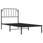 vidaXL Estructura de cama con cabecero metal negro 90x200 cm
