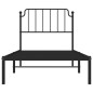 vidaXL Estructura de cama con cabecero metal negro 90x200 cm