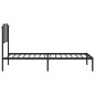 vidaXL Estructura de cama con cabecero metal negro 90x200 cm